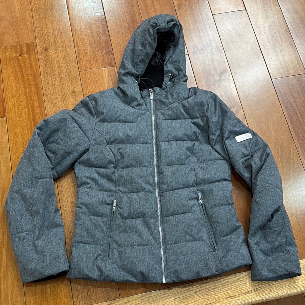 Obermeyer Gray Hooded Puffer Jacket